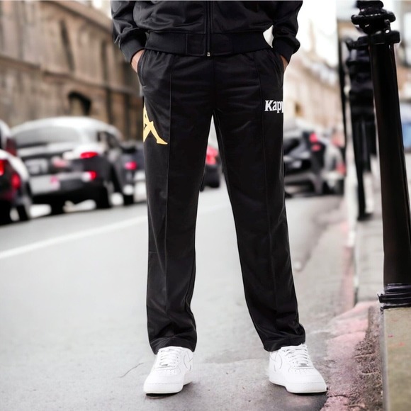 Kappa Mens Authentic Ambret Logo Black Track Pants Size Small New with Tags - Picture 1 of 10